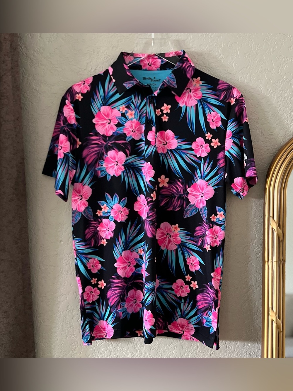 Birdie Bound Men's Hawaiian Dream Print Polo Golf Shirt Size Small